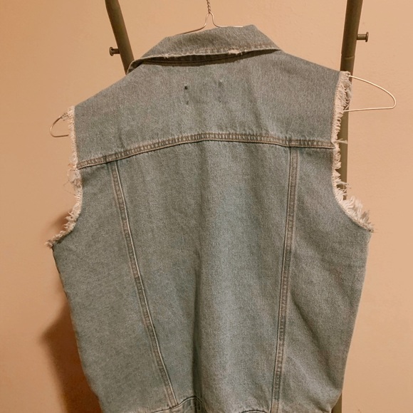 Love Tree distressed denim vest, S - Picture 3 of 3